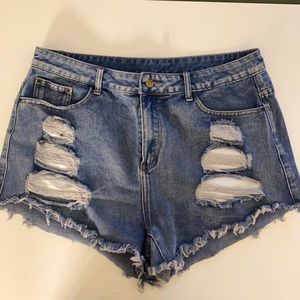 shein curve denim shorts